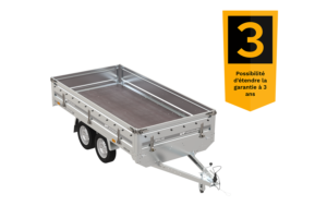 Remorque 2 essieux 304×153 UNITRAILER SOLID 300/2 PTAC 750 kg